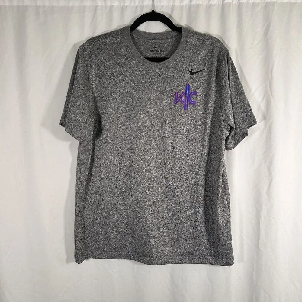 Nike Kansas City Shirt Men's Large Grey Short Sleeve Crew Neck Dri Fit Tee